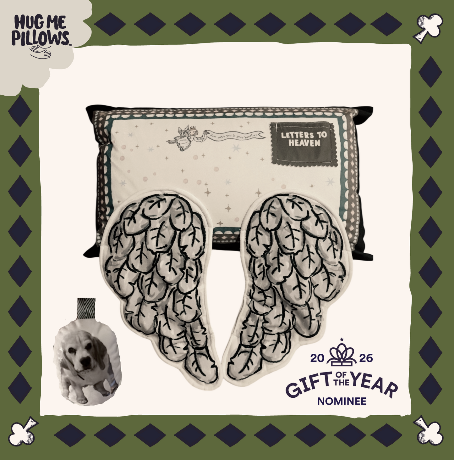 Letters to Heaven Pillow. Supporting little ones through Bereavement. Softly weighted wings.