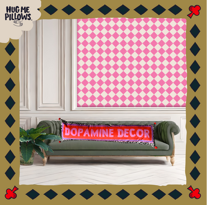 "Dopamine Decor" By Aggie customisable BIG bolster pillow.