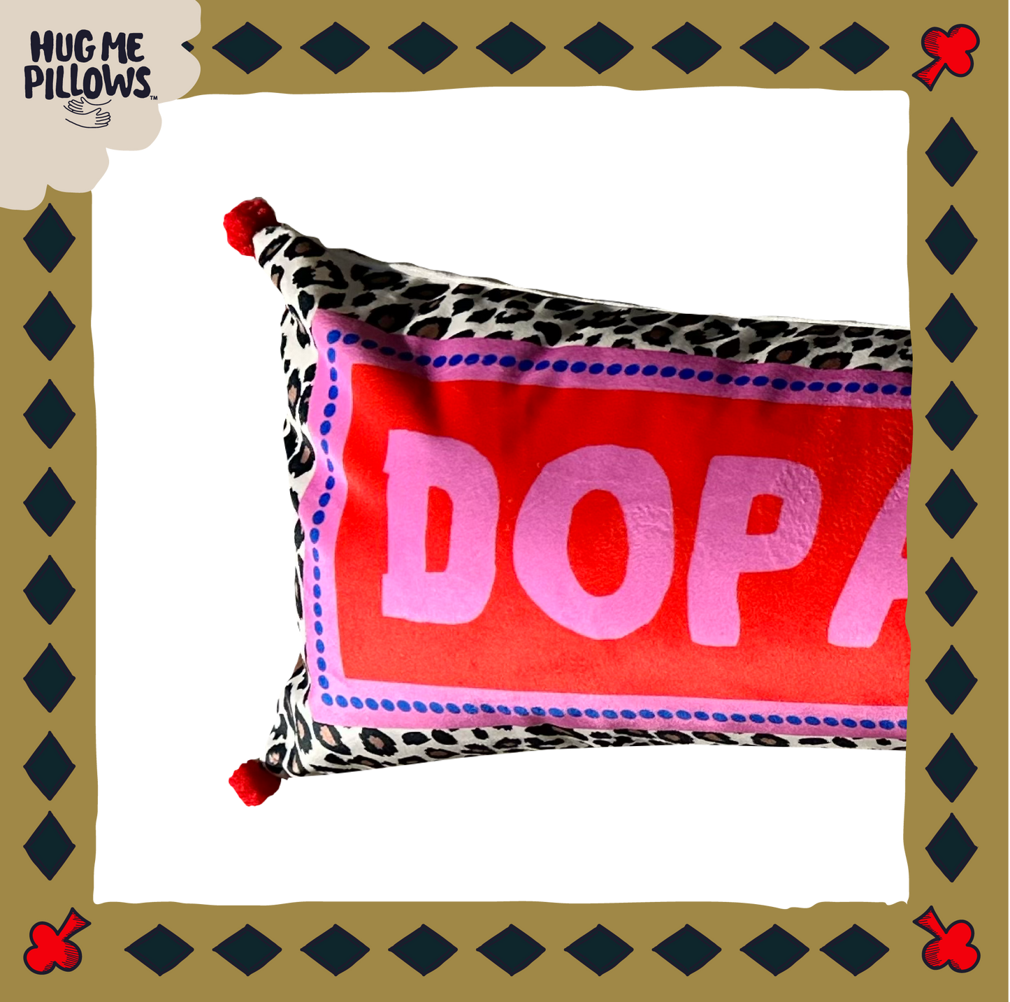 "Dopamine Decor" By Aggie customisable BIG bolster pillow.