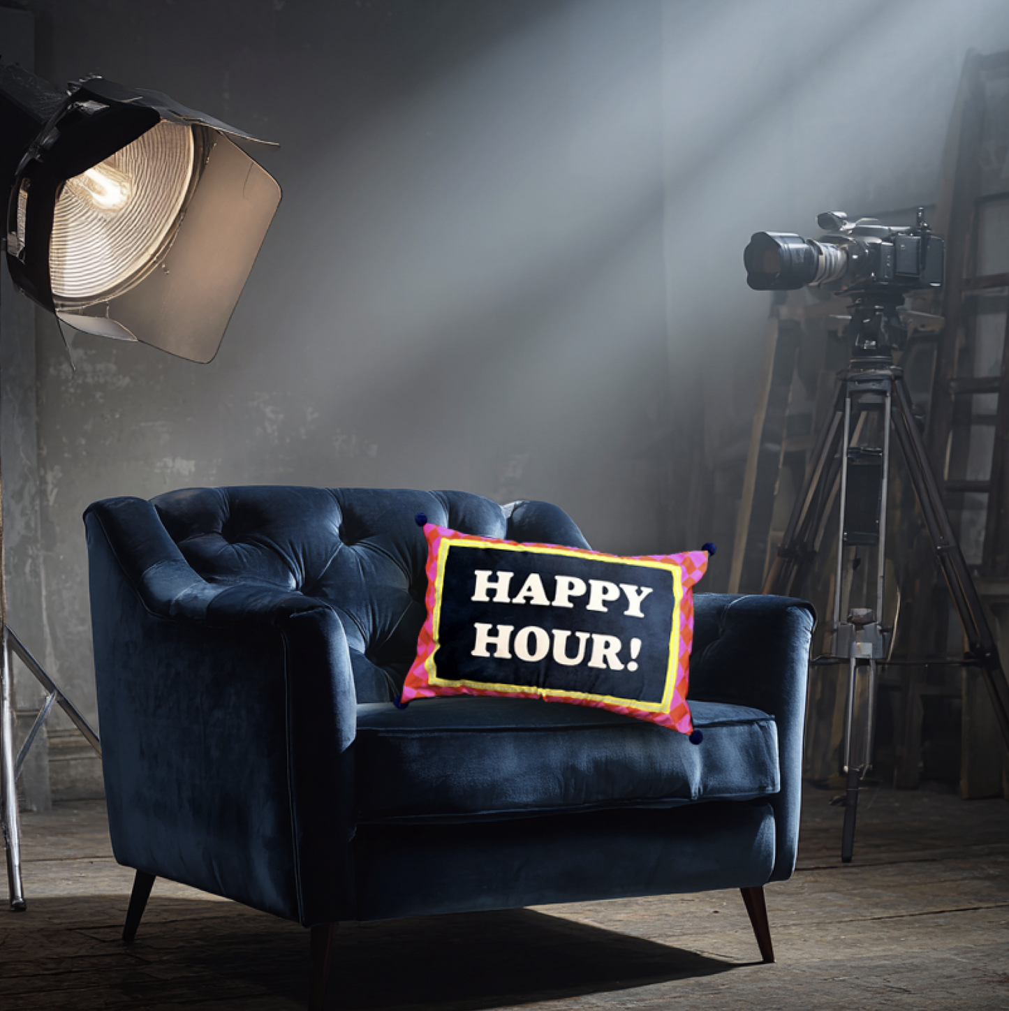 'HAPPY HOUR' pillowcase and insert.