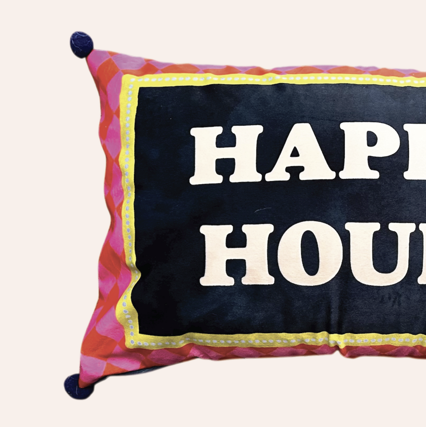 'HAPPY HOUR' pillowcase and insert.