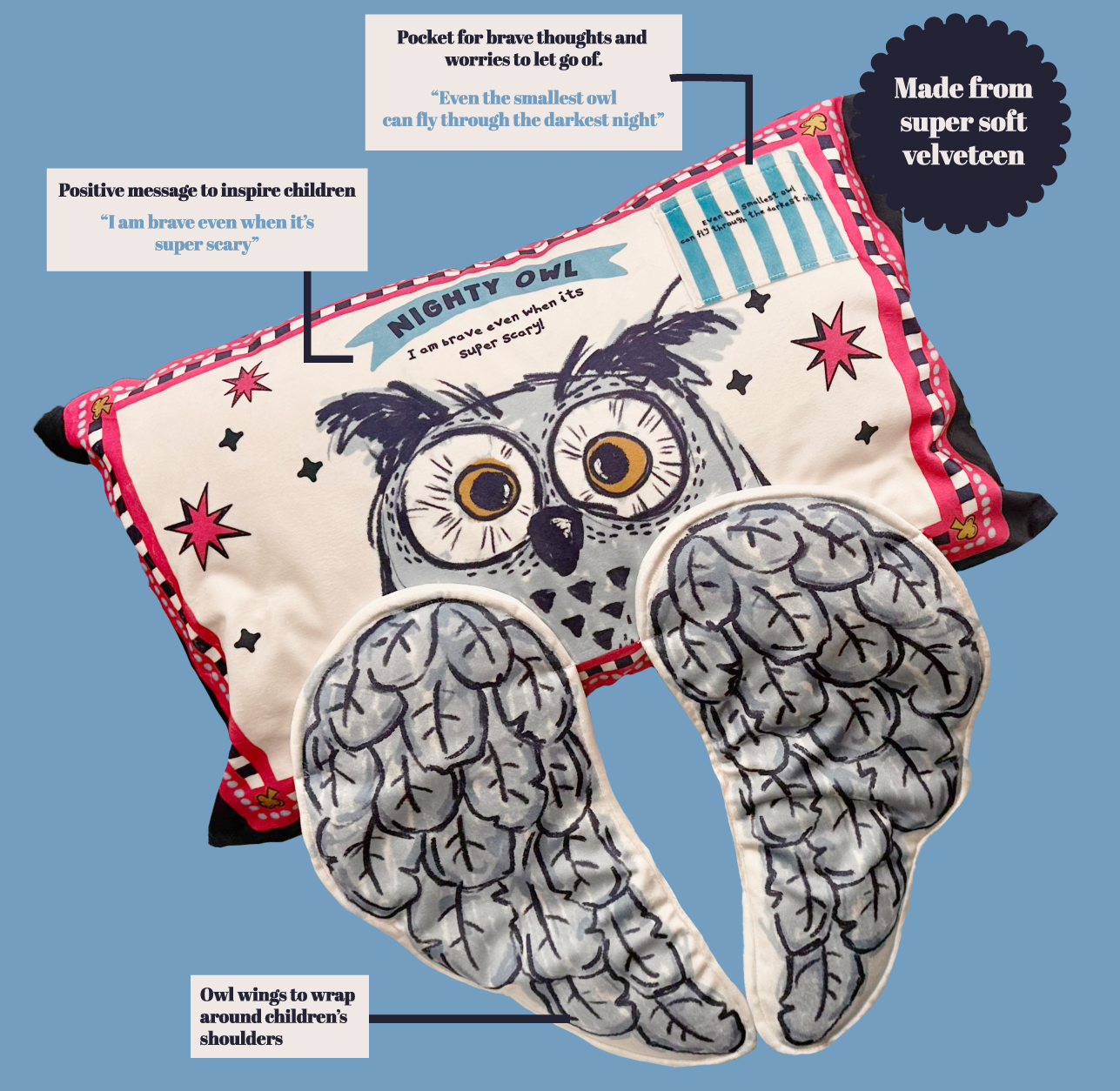Nighty Owl Pillow – our cozy, Mindful Gift with a Purpose