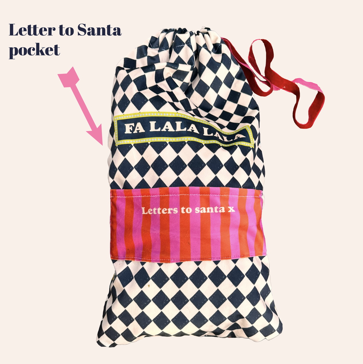 "Letters to Santa" Christmas light teal stocking 30% off