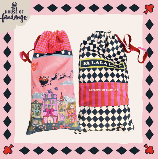 "Letters to Santa" Christmas  pink stocking.