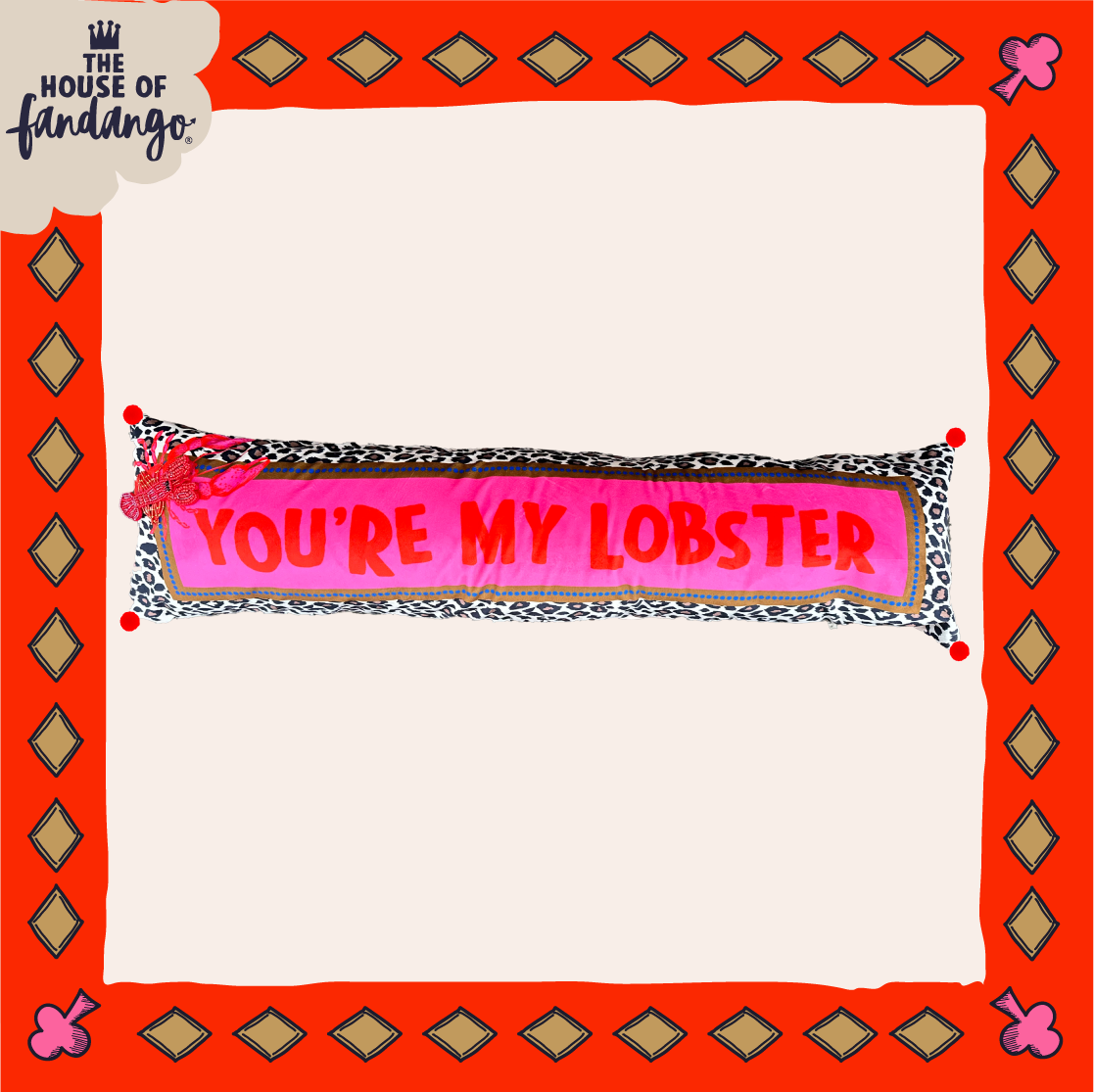 You’re My Lobster” Decorative Bolster Pillow with Sequin Lobster –Bright House Décor